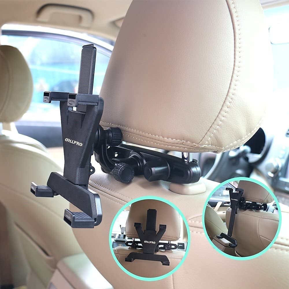 Universal Tablet Holder Car Back Seat Mount, 360 Rotating, Adjustable for 6-11" Tablets