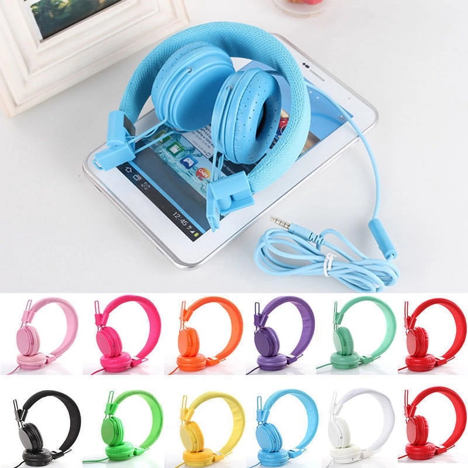 Kids Wired Headphones Fashion Kids Wired Headband Earphones for Tablet