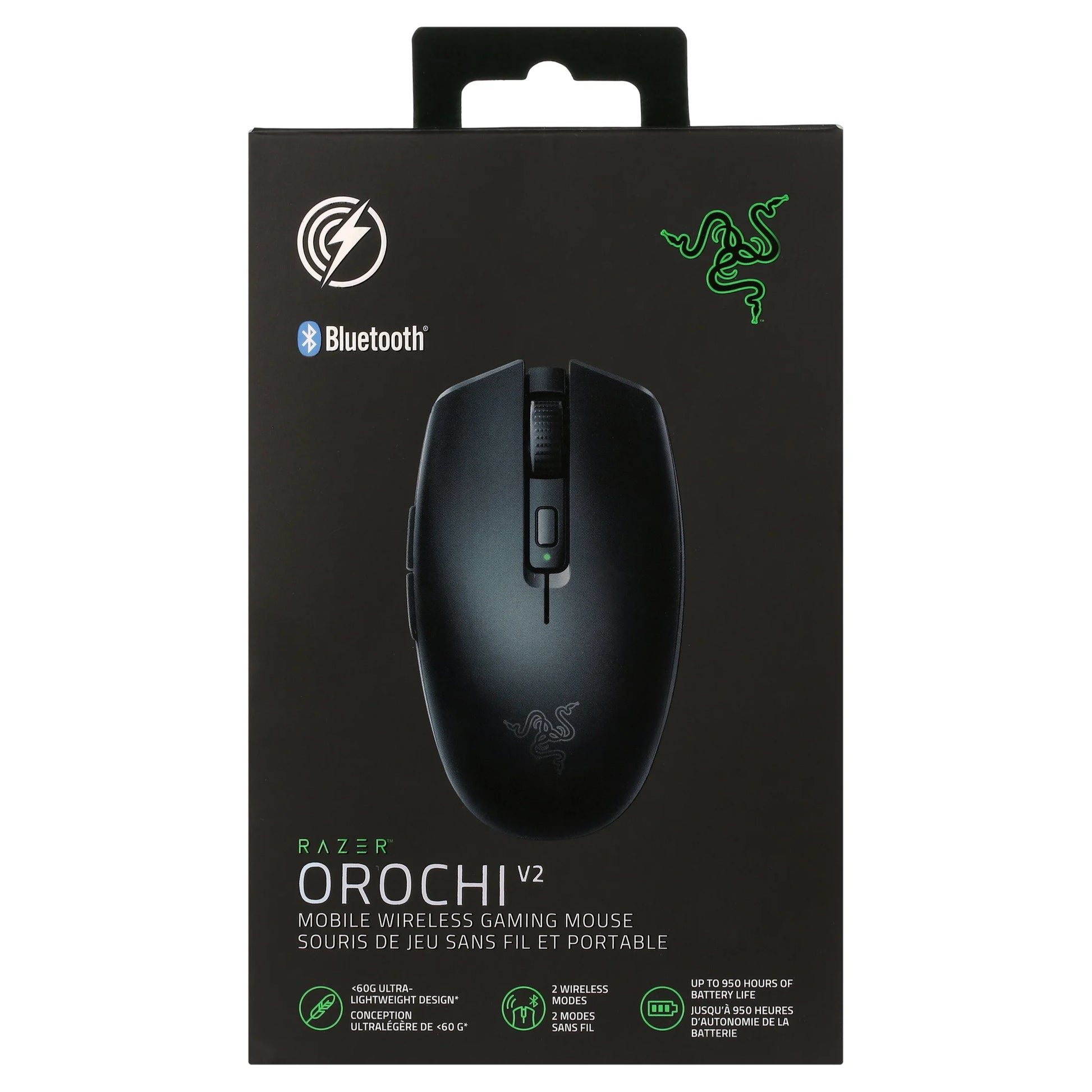 Orochi V2 Wireless Optical Gaming Mouse for PC, 6 Buttons, 2.4Ghz, Bluetooth, Black