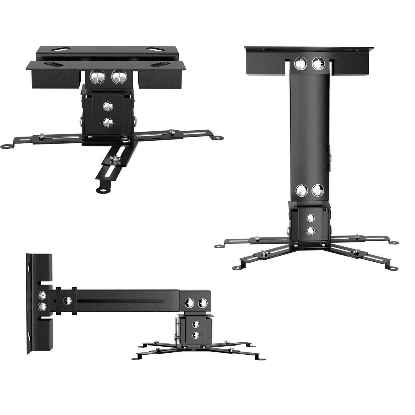 Projector Mount, Universal Projector Ceiling/Wall Mount Black with Extendable Arms, Adjustable Height, Projector Holder/Bracket/Hanger Low Profile (Black)