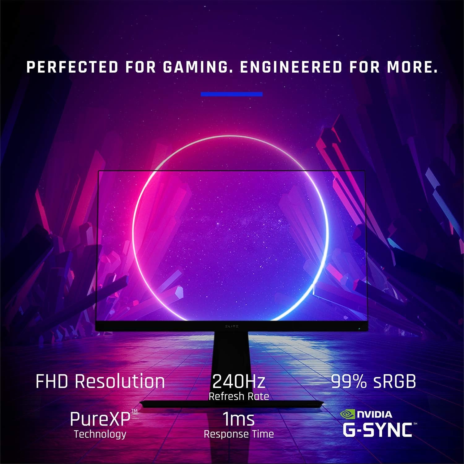 ELITE XG270 27 Inch 1080P 1Ms 240Hz IPS Gaming Monitor with GSYNC Compatible, Advanced RGB Lighting and Advanced Ergonomics for Esports