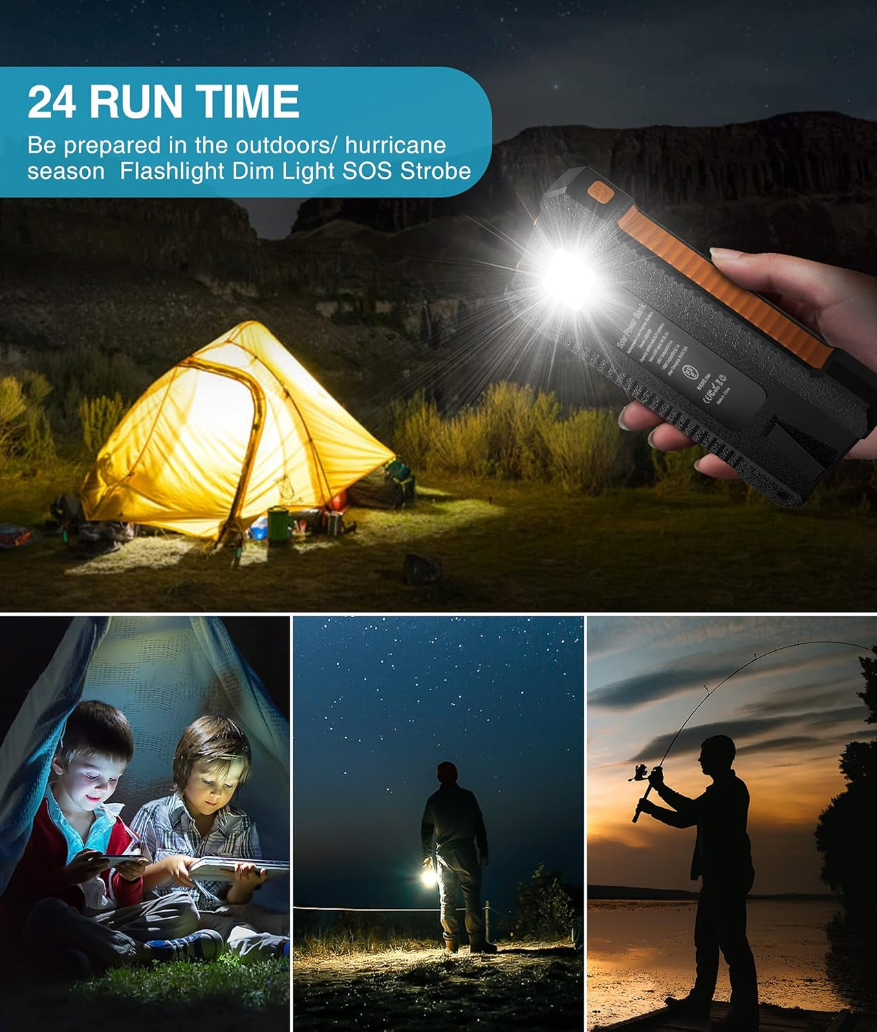 2-Pack Solar Charger Power Bank 26800Mah Dual USB Portable Charger Fast Charging External Battery Pack Phone Charger with LED Flashlights, Solar Battery Charger for Outdoor Camping