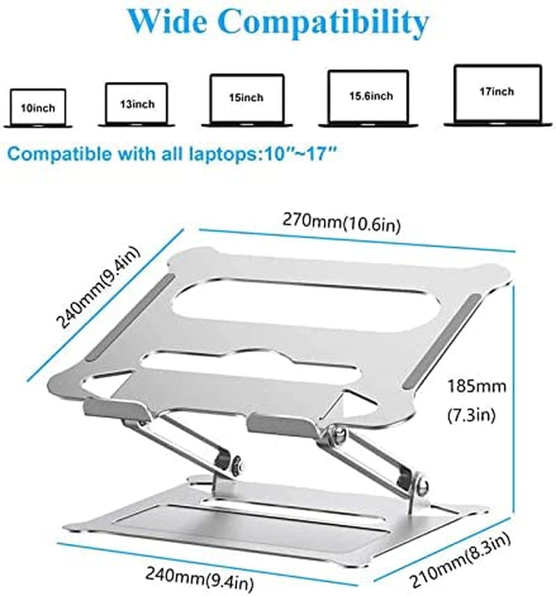 Ergonomic Detachable Laptop Stand, Aluminum Laptop Riser for Desk,Portable , Compatible with 10 to 15.6 Inches Notebook Computer