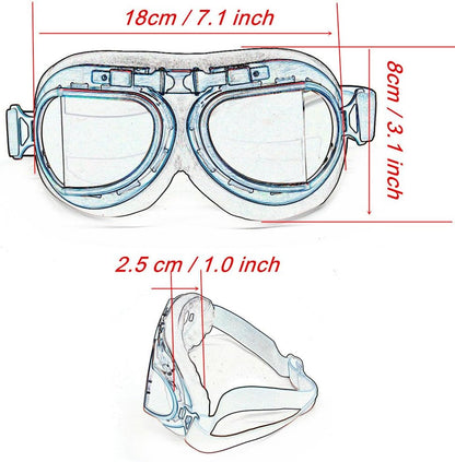 Retro Motorcycle Goggles for Adult anti Fog&Wind&Dust&Sand Aviator Pilot Motocross Dirt Bike Atv Riding Goggles with Yellow Frame,Fit over Glasses or Helmet