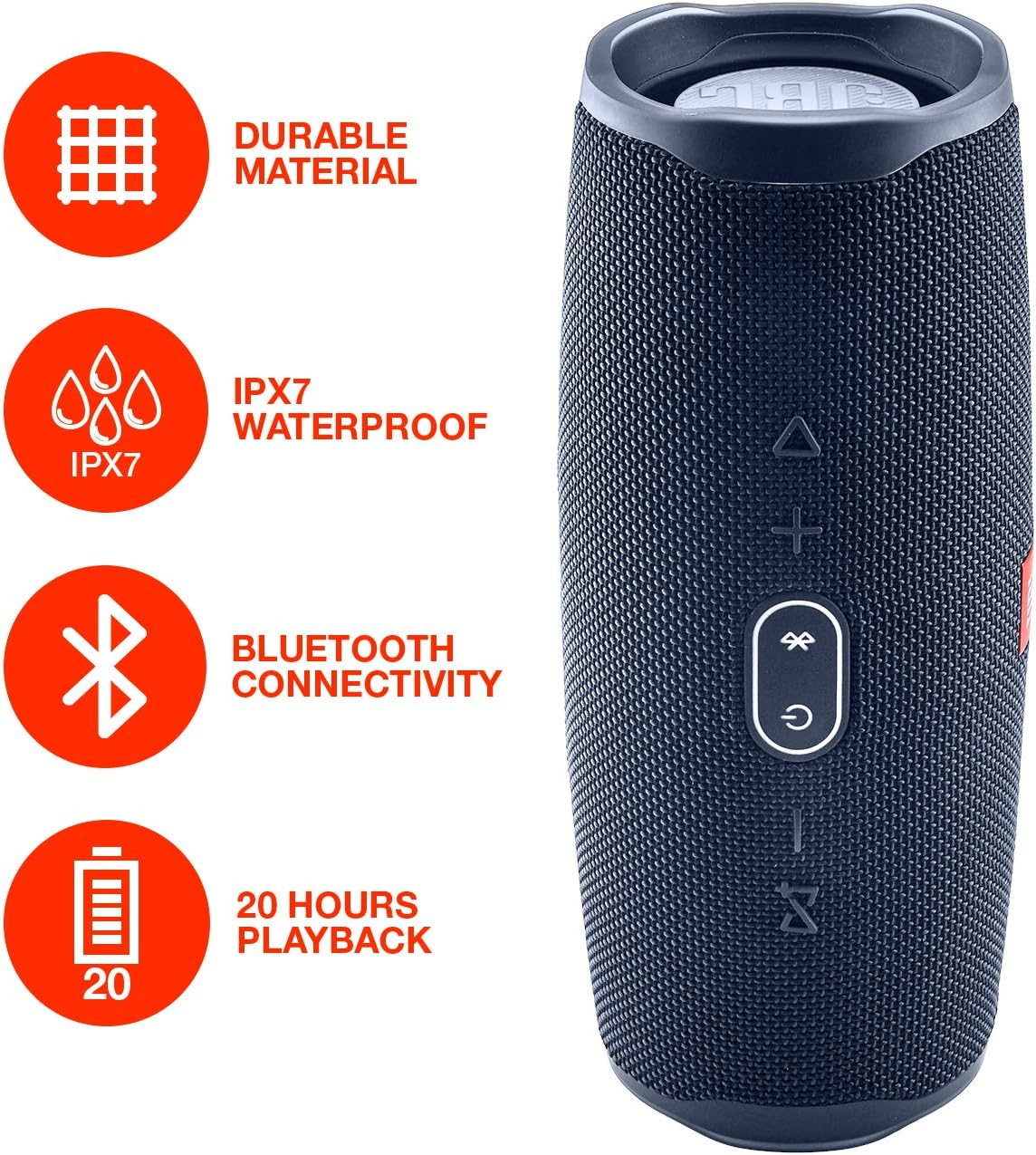 Ultimate Blue Charge 4 Portable Waterproof Wireless Bluetooth Speaker & Protective Carrying Case Bundle