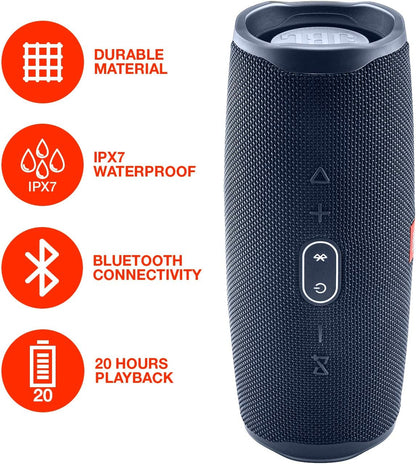 Ultimate Blue Charge 4 Portable Waterproof Wireless Bluetooth Speaker & Protective Carrying Case Bundle